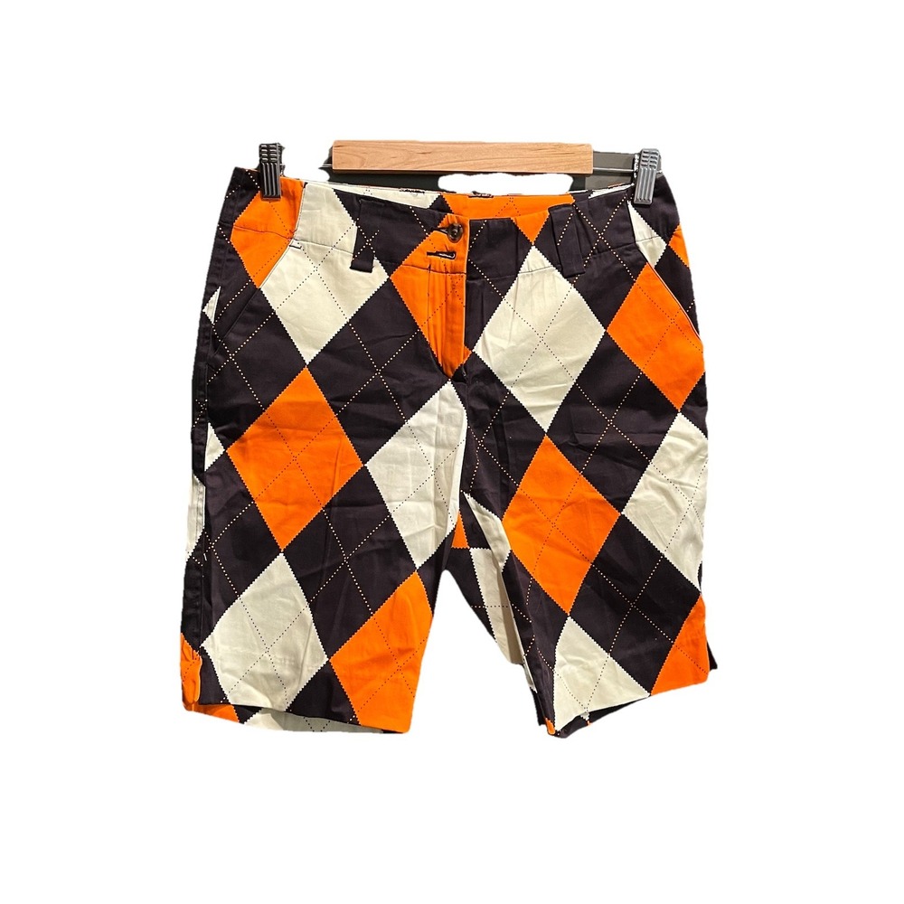 Loudmouth Golf Multicolor Argyle‎ Pattern Women's Activewear Shorts Size 4